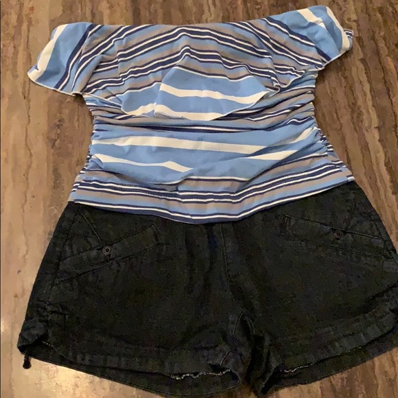 REWIND SHORTS Romper DENIM SPANDEX COTTON SZ S - Picture 6 of 7